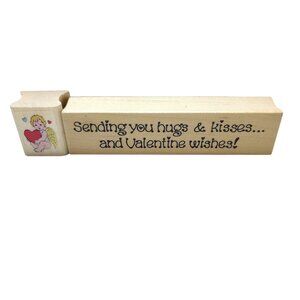Sending You Hugs and Kisses and Cupid Valentines Rubber Stamps By Darcies